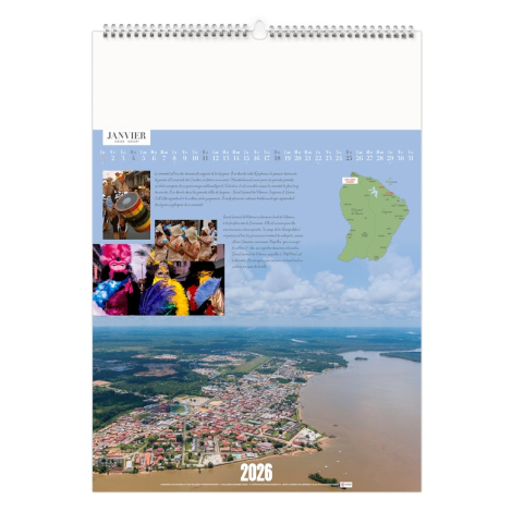 Calendrier illustré personnalisable 2026 - Guyane