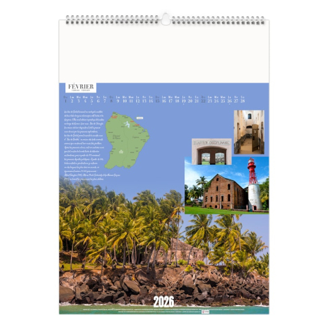 Calendrier illustré personnalisable 2026 - Guyane