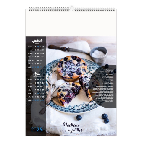 Calendrier illustré publicitaire - Plats et desserts