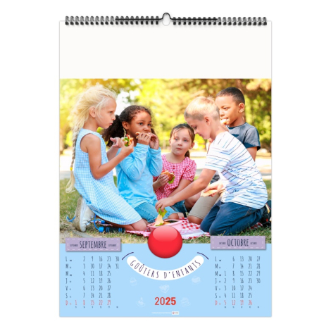 Calendrier illustré promotionnel - Jeux d'enfants