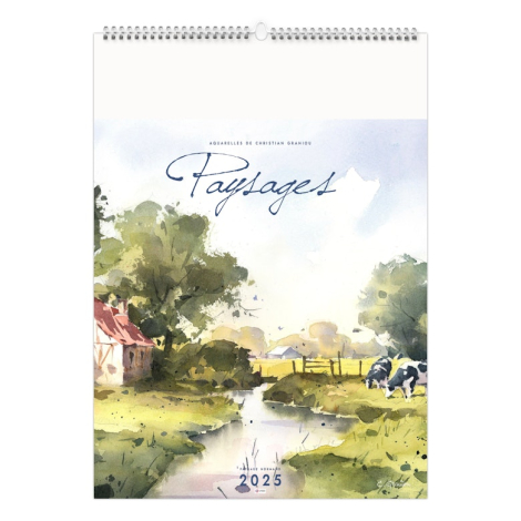 Calendrier illustré personnalisable - Villages perchés