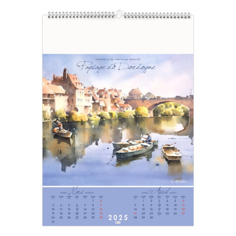 Calendrier illustré personnalisable - Villages perchés