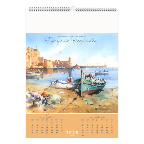 Calendrier illustré personnalisable - Villages perchés