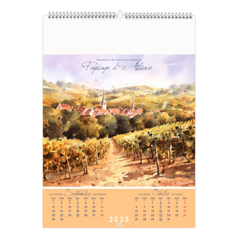 Calendrier illustré personnalisable - Villages perchés