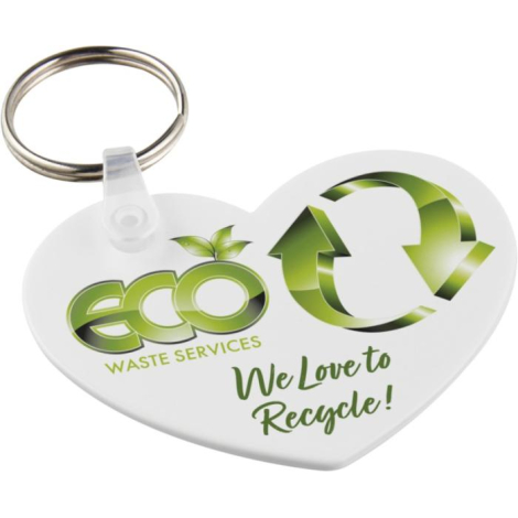 Porte-clés plastique recyclé personnalisable Cœur