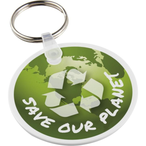 Porte-clés plastique recyclé promotionnel circulaire