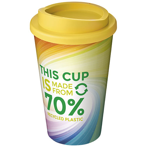 Mug publicitaire couvercle à visser 350ml Americano® Eco Jaune