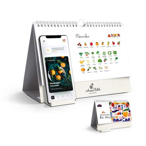 Calendrier papier personnalisable fruits et légumes de saison