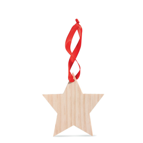 Étoile en bois promotionnelle à accrocher WOOSTAR