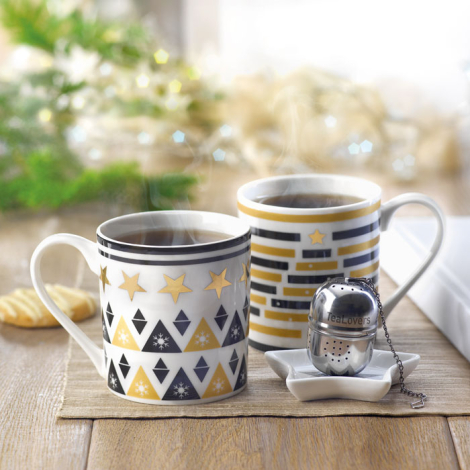 Tasse, soucoupe et infuseur en céramique promotionnels UNIQUE