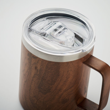 Gobelet promotionnel aspect bois inox recyclé 300 ml NAMIB MUG