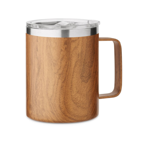 Gobelet promotionnel aspect bois inox recyclé 300 ml NAMIB MUG