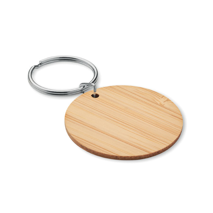 Porte-clés promotionnel rond bambou ROUNDBOO Bois