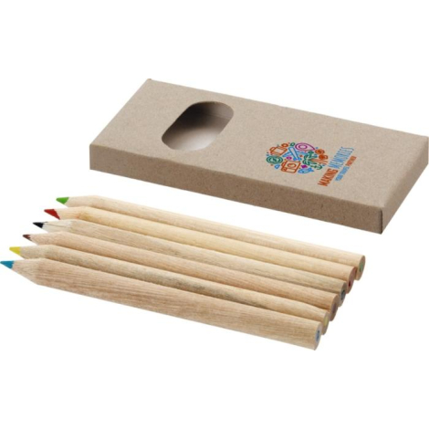 Boîte Avec 6 Crayons De Cire Publicitaire