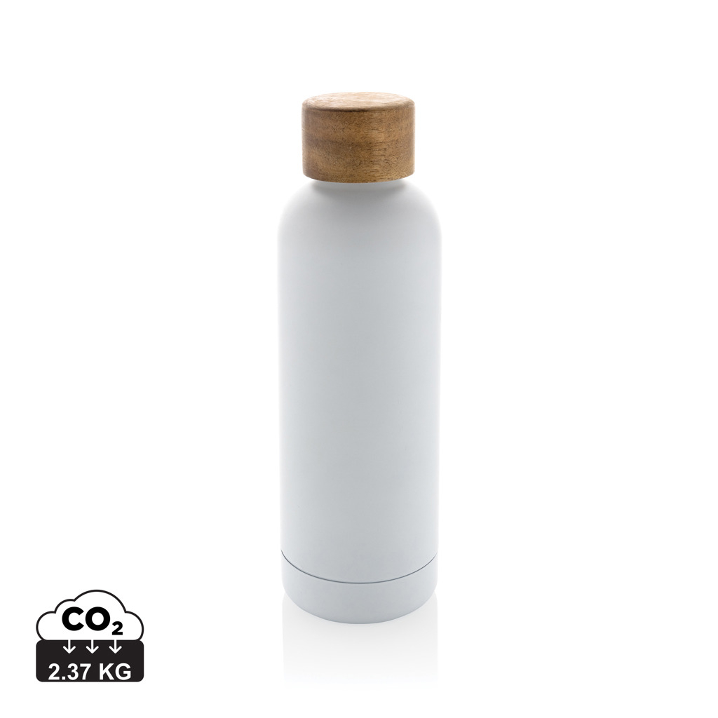 Bouteille publicitaire 500ml isotherme Wood Blanc