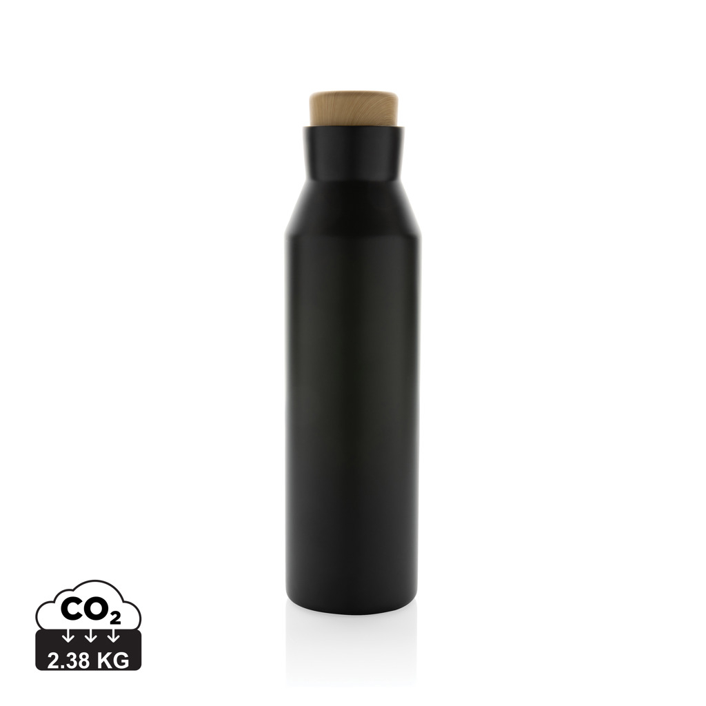 Bouteille personnalisée isotherme 500ml inox recyclé Gaia Noir