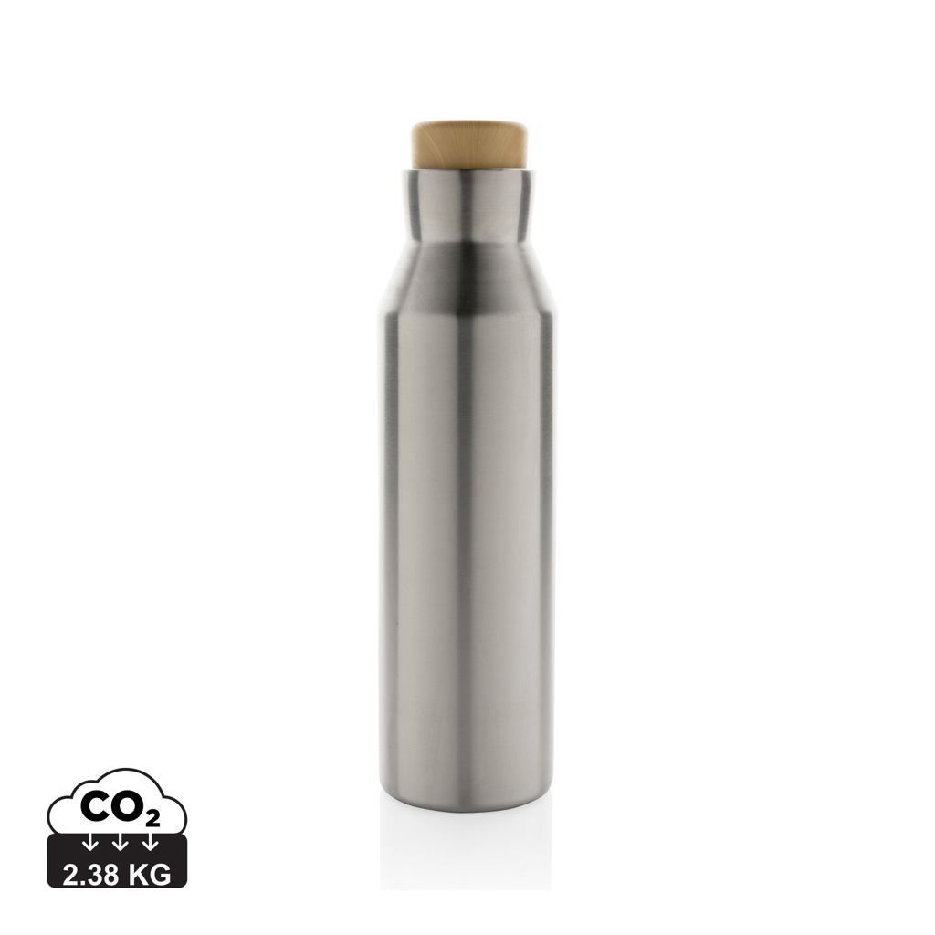 Bouteille personnalisée isotherme 500ml inox recyclé Gaia Argent