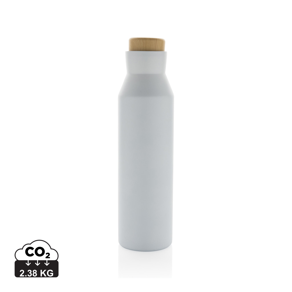 Bouteille personnalisée isotherme 500ml inox recyclé Gaia Blanc