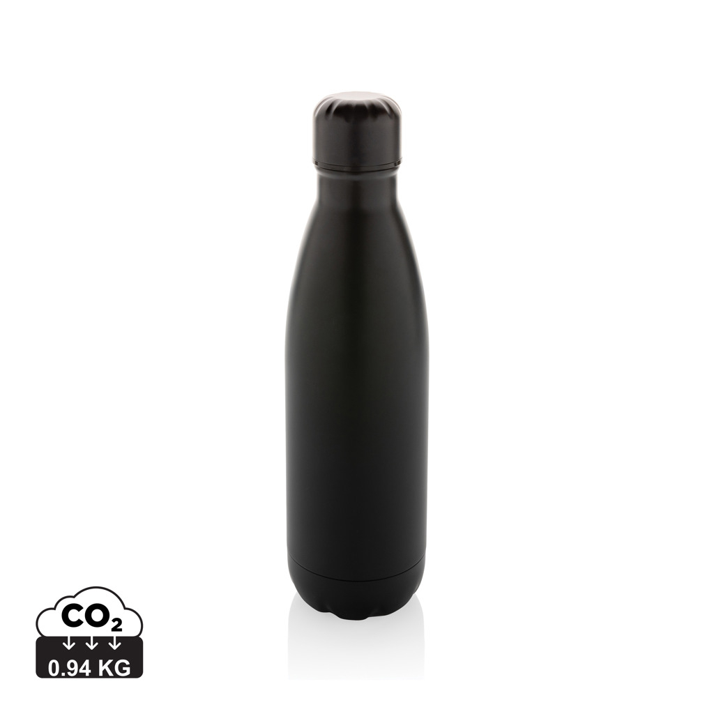 Bouteille en inox recyclé personnalisable 500ml Eureka Noir