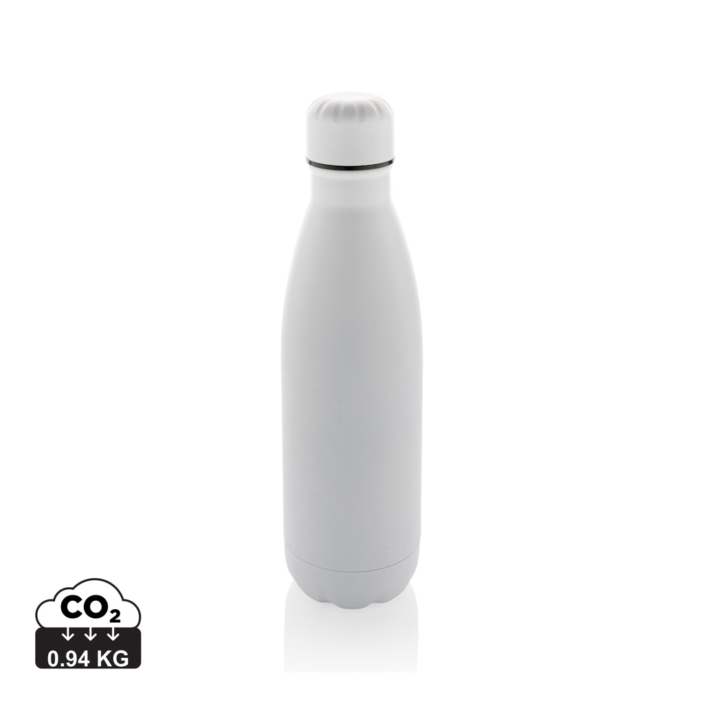 Bouteille en inox recyclé personnalisable 500ml Eureka Blanc