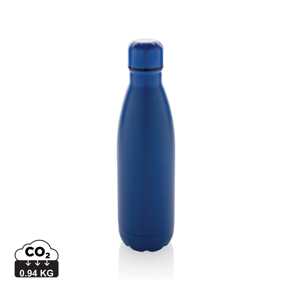 Bouteille en inox recyclé personnalisable 500ml Eureka Bleu