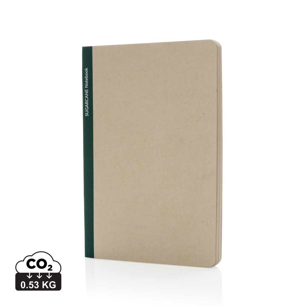 Carnet promotionnel A5 en papier de canne à sucre Vert