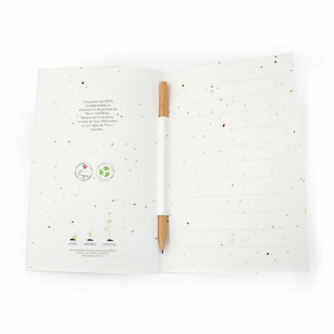 Carte de vœux personnalisable papier graines avec crayon