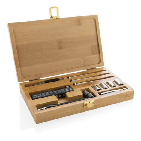Coffret personnalisable d'outils en bambou 21 pièces Carvine
