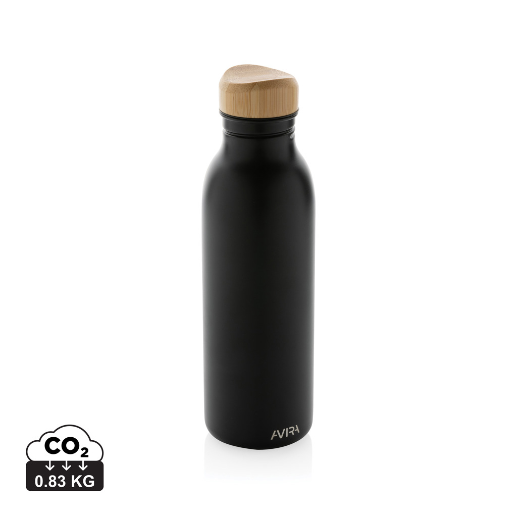Bouteille 600ml publicitaire en acier Avira Alcor Noir
