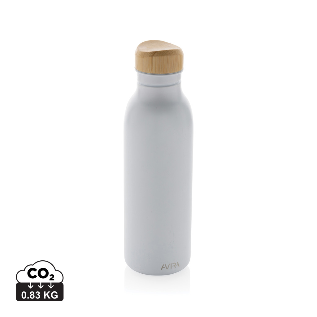 Bouteille 600ml publicitaire en acier Avira Alcor Blanc