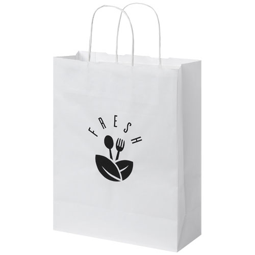 Sac papier Kraft personnalisable 25x32x11cm - MOYEN Blanc