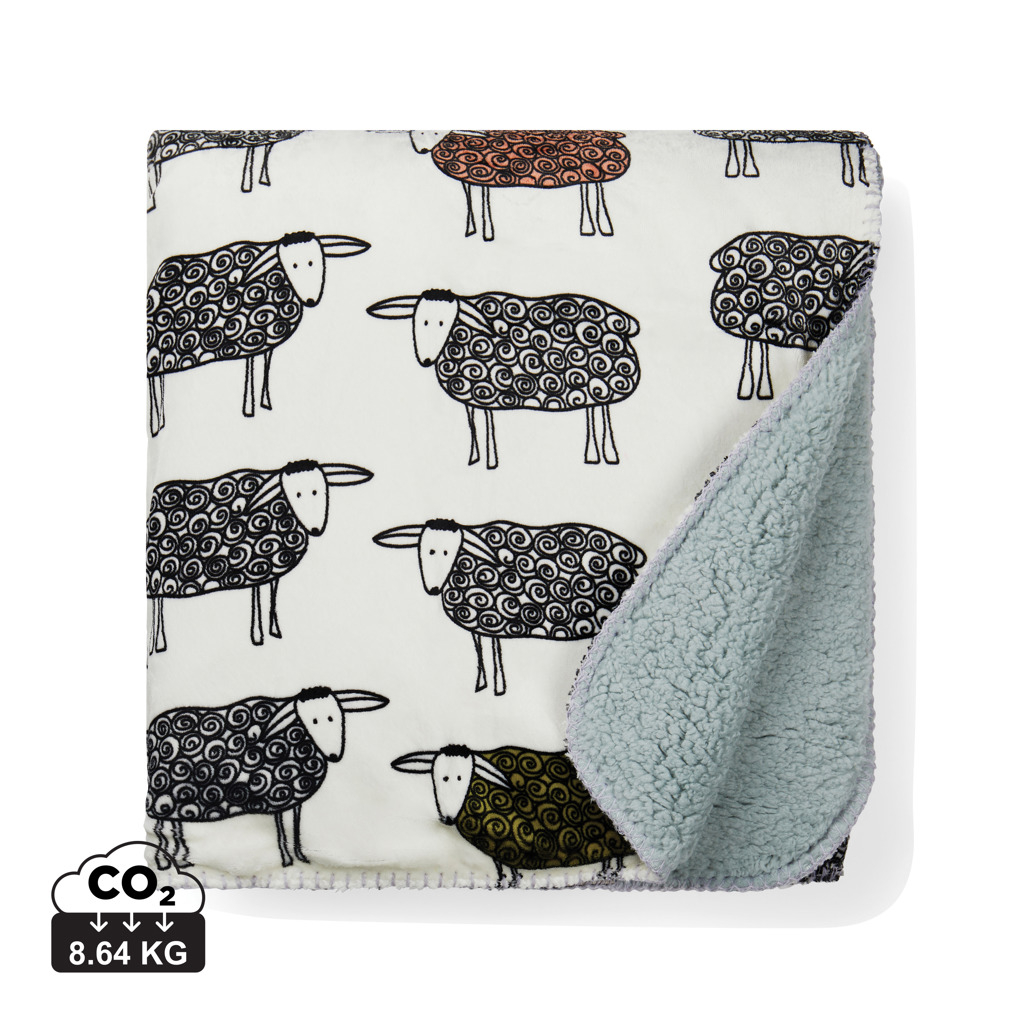 Plaid sherpa publicitaire en rPET Sheep VINGA Blanc