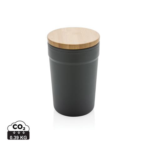 Mug recyclé couvercle bambou 300ml à personnaliser