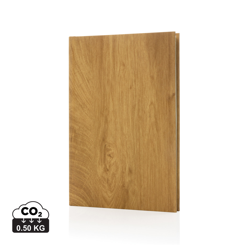 Cahier publicitaire A5 couverture bois Kavana Marron