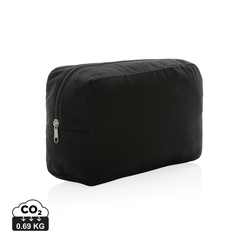 Trousse de toilette toile recyclée 285g promotionnelle Impact Noir