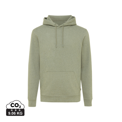 Sweat capuche chiné promotionnel coton recyclé 340g Iqoniq Torres