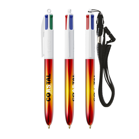 Stylo 4 couleurs personnalisé avec lanyard BIC® Flags Collection