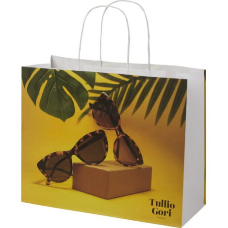 Sac recyclable en papier Kraft à personnaliser 31x12x25 cm