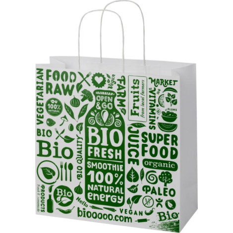Sac XL publicitaire recyclable en papier Kraft 31x12x31 cm