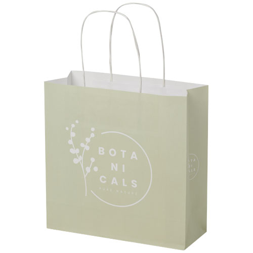 Sac personnalisable en papier Kraft petit modèle 24x9x24 cm Blanc