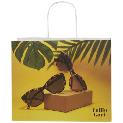 Sac recyclable en papier Kraft à personnaliser 31x12x25 cm