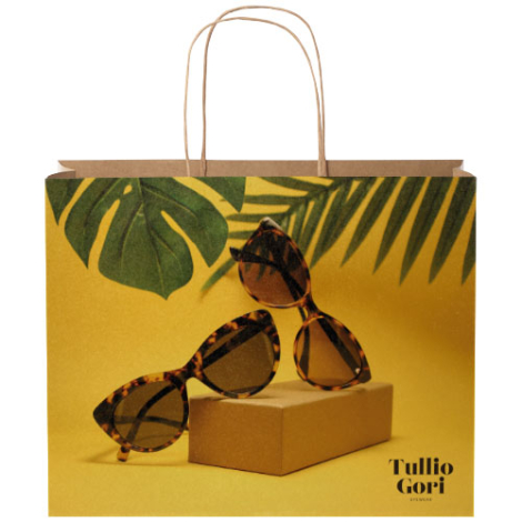 Sac recyclable en papier Kraft à personnaliser 31x12x25 cm