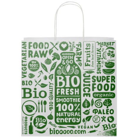 Sac XL publicitaire recyclable en papier Kraft 31x12x31 cm
