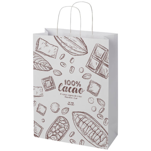 Sac papier Kraft XXL à personaliser 31x12x41 cm Blanc