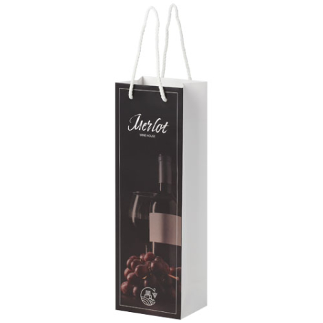 Sac bouteille personnalisé en papier recyclable 12x37x9 cm