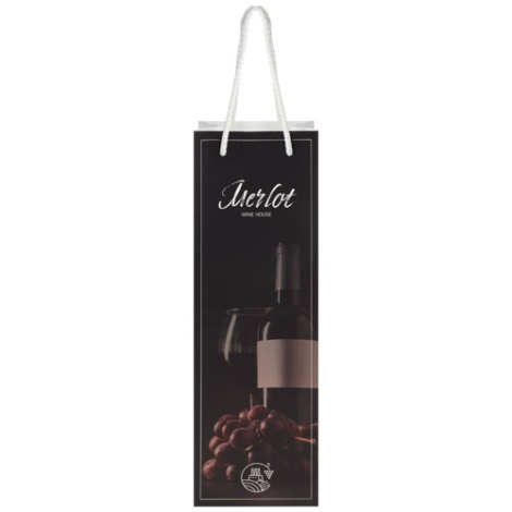 Sac bouteille personnalisé en papier recyclable 12x37x9 cm
