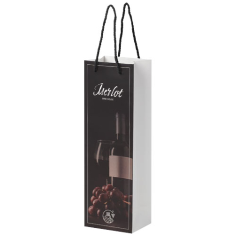 Sac bouteille personnalisé en papier recyclable 12x37x9 cm