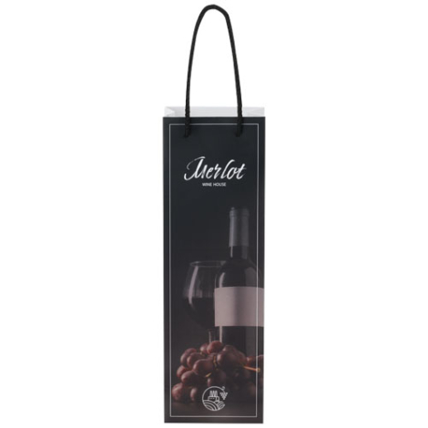 Sac bouteille personnalisé en papier recyclable 12x37x9 cm
