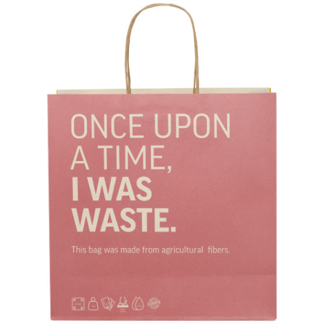 Sac publicitaire XL en papier résidus agricoles 31x31x12 cm