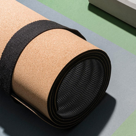 Tapis de yoga promotionnel en liège avec anse SHIVA